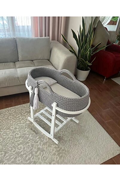 Ms Özel Tasarım Gri Melanj Bebek Puseti ( Stand Dahil Değildir)