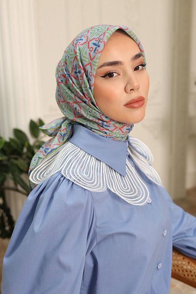 Silk Home Eșarfă cu model busolă din bumbac moale
