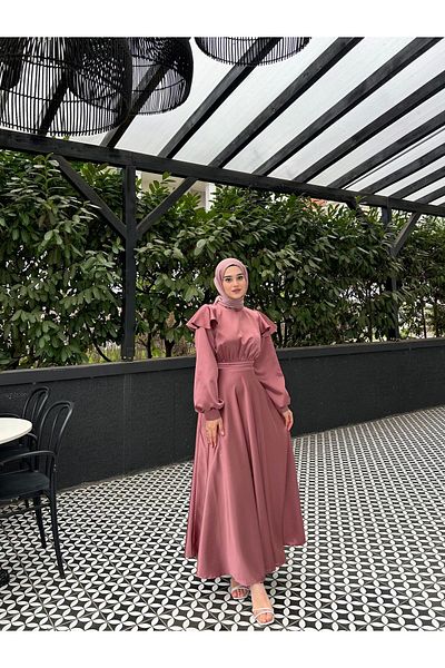 By Atelier Βραδινό φόρεμα Cindy Dusty Rose Hijab
