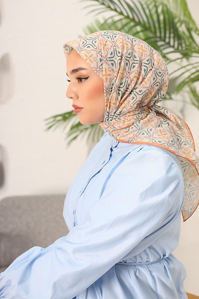 Silk Home Eșarfă cu model busolă din bumbac moale
