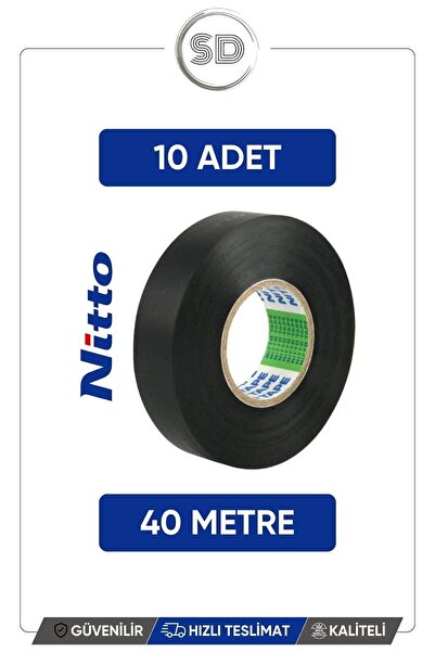 NITTO Izole 40 Metre Elektrik Bandı 10 Adet Set 19mmx40m - Elektrik Bandı