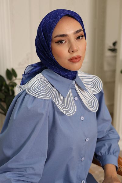 Silk Home Eșarfă cu model busolă din bumbac moale