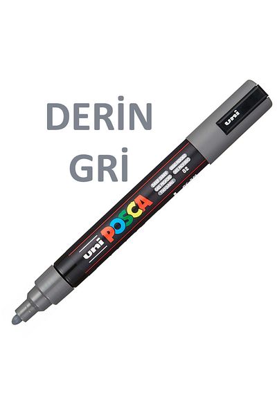 Uni Posca Deep Grey Marker - 5m (1.8-2.5mm) Pc5M Pc-5M