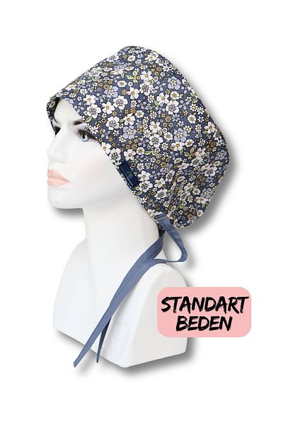 doktorbonem Spring Floral Pattern - Blue Surgical Bonnet, Hospital Bonnet for Doctor and Nurse, Standard Size
