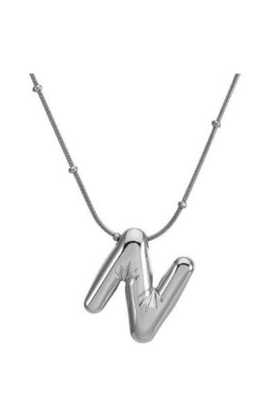 Myra Silver Balloon Letter Steel Necklace