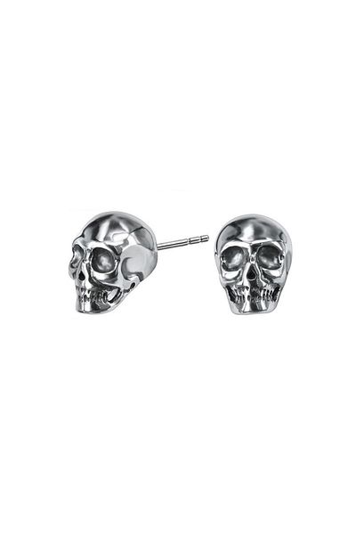 Viking Big Skull Design Gothic Nail Model Skull 316l Steel Men's Earrings