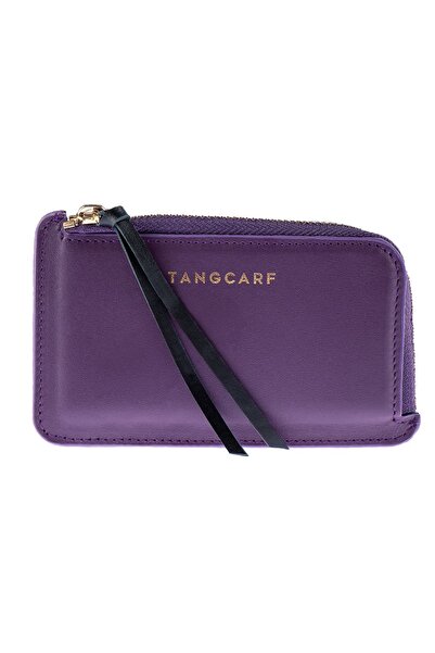 TANGCARF Genuine Leather Women's Wallet |   Perla 3203 Mor - Black