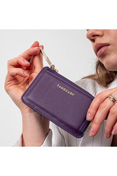 TANGCARF Hakiki Deri Kadın Cüzdan | Perla 3203 Mor