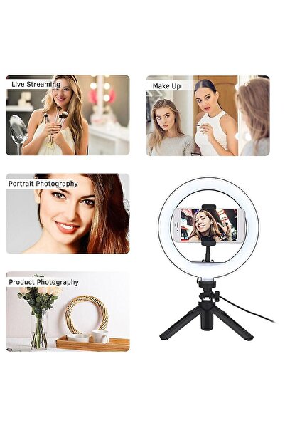AydemirTech 8 inc 20 cm Halka Işık Yayıncı Işığı Makyaj Video Aydınlatması Te...