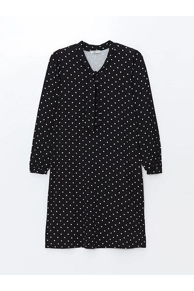 LC Waikiki Rochie de damă LCW Grace cu decolteu în V cu buline negre