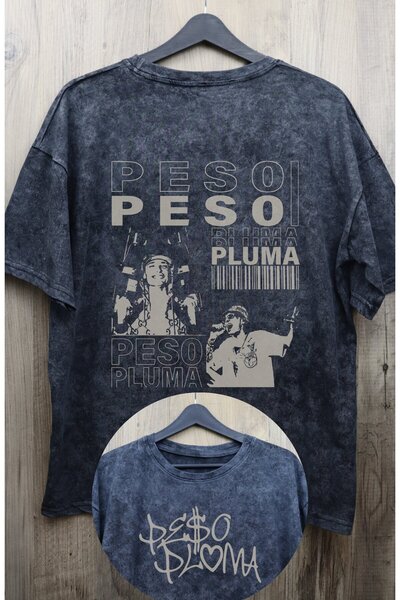 Fuddy Moda Unisex Oversize kroj Peso Pluma retro majica - Leđa Štampano i tem...
