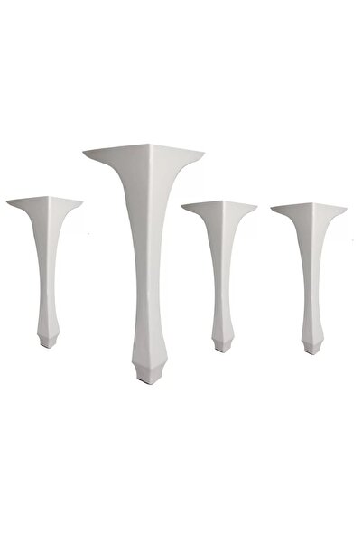 Duman 4 ADET SEHPA AYAK  DÜZ LÜKENS PLASTİK BEYAZ 40 CM AYAK TAKIM