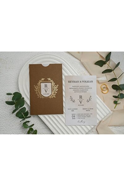 ERDEM DAVETİYE Düğün, Nişan, Nikah Davetiyesi (50 Adet) 9296