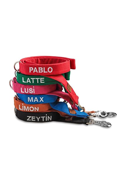 Lusi Doog Kişiye Özel Köpek Gezdirme Kayışı İsimli Köpek Gezdirme Tasması