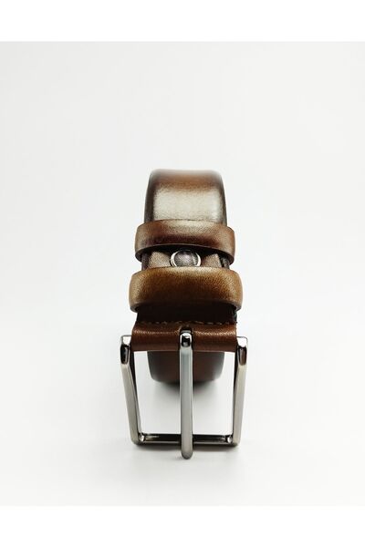 DNS ذكر بني الأول حزام جلد كلاسيكي أصلي من الدرجة - Dn2s