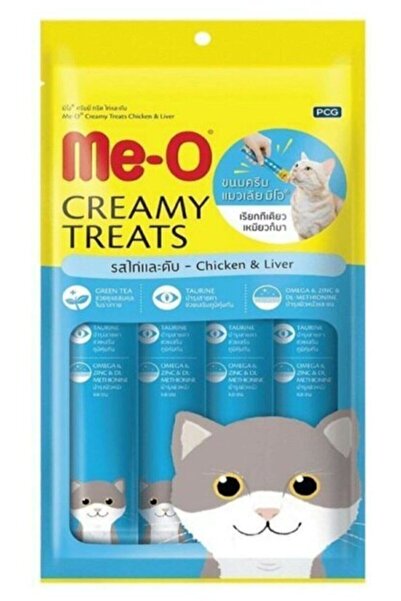 me-o Creamy Treats Meo Tavuklu & Ciğerli Krema Kedi Besin Takviyesi (15 Gr