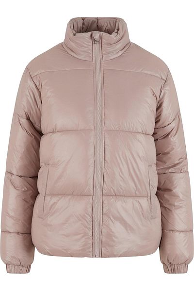 Urban Classics Recycelte, kurze, glänzende Damen-Pufferjacke