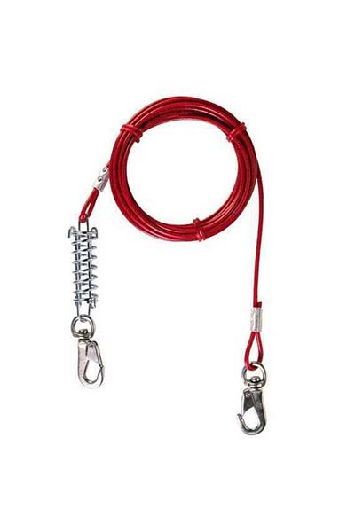LİDERSAN ÇELİK Dog Garden Tethering Steel Rope 10 M Spring Loaded