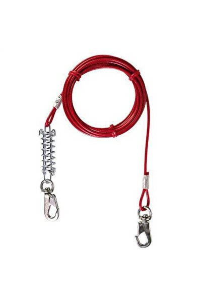 LİDERSAN ÇELİK Köpek Bahçe Bağlama Çelik Halatı 5 M Yaylı