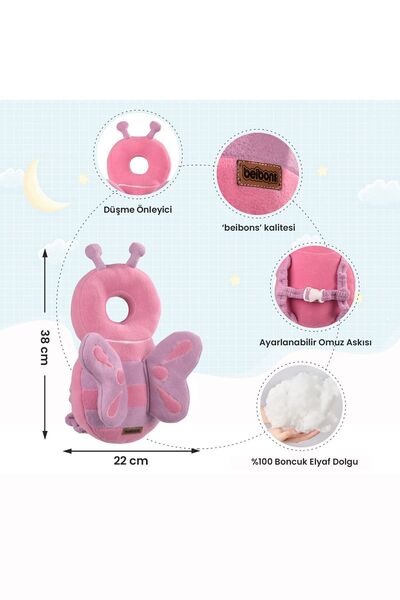 Beibons Angel Wing for Baby - First Step Safety Pillow - Drop Protection Neck Cushion Butterfly