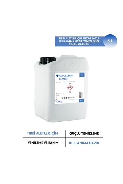 Acto ACTOCLEAN® CEMENT 5 L Tıbbi Aletler için Enzim Bazlı Kullanıma Hazır Temizleyici Siman Çözücü