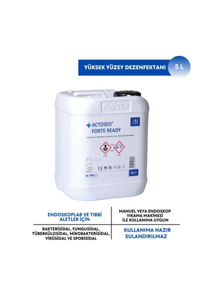 Acto ACTOSED® FORTE READY 5 L Endoskoplar ve Tıbbi Aletler için Kullanıma Hazır Yüksek Düzey Dezenfektan