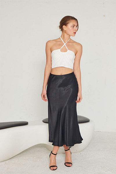 VATKALI Neckholder-Crop-Top Ecru
