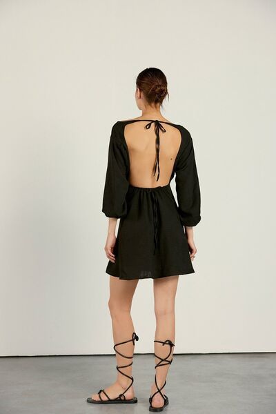 VATKALI Backless Mini Dress Black