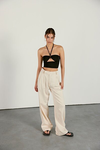 VATKALI Linen Blend Wide Leg Trousers