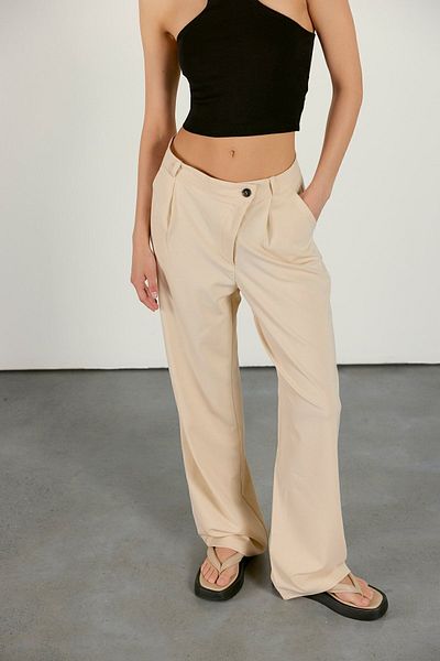 VATKALI Beige Cross Palazzo-Hose
