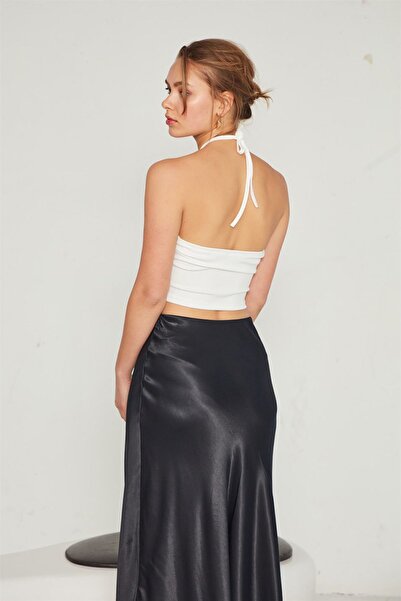 VATKALI Halter Neck Crop Top Ecru