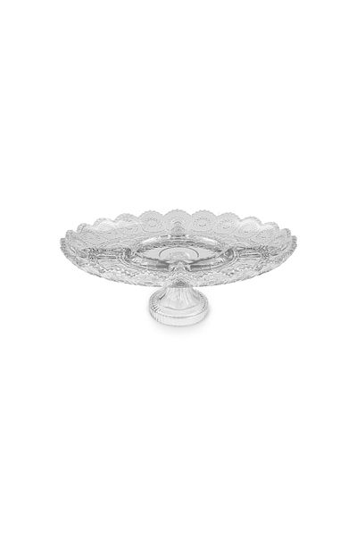 Karaca Crystal Glass Dessert Presentation Plate with Turkish Compartments 36 cm