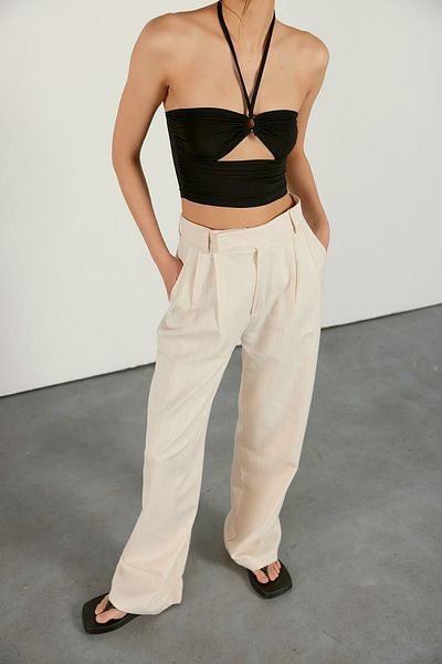 VATKALI Hose mit weitem Bein aus Leinenmischung