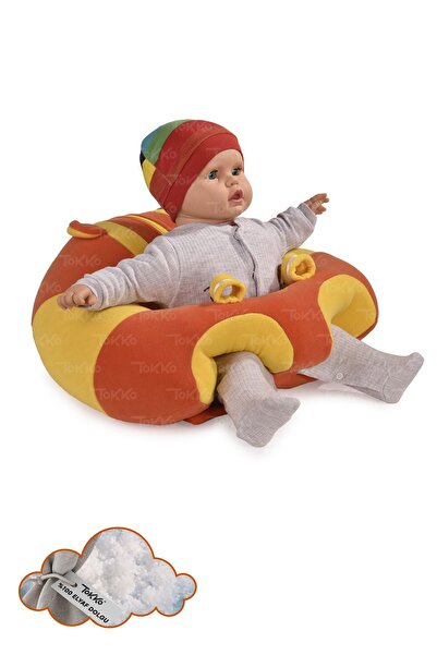 TOKKO Elyaf Dolgu Bebek Oturma Destek Minderi - Devrilmez Bebek Koltuğu - Büy...