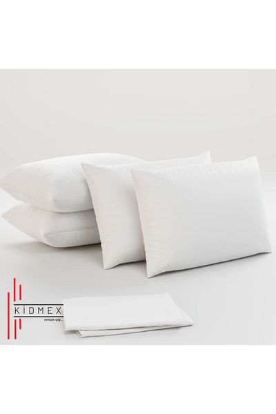 Kidmex Washable Flat Fiber Goose down Soft Pillow 4 Pieces 1000Gr