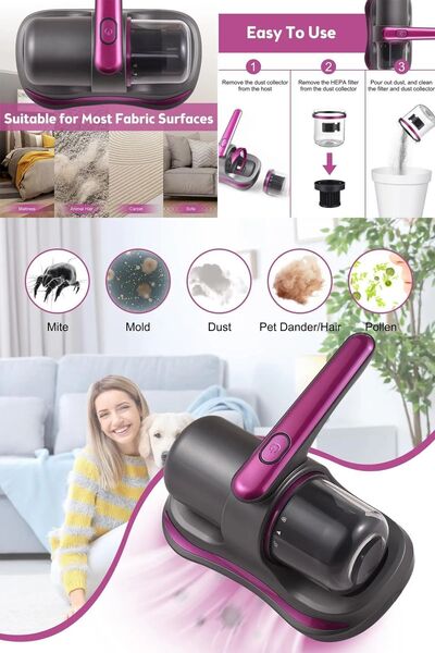 HaLVeY Anti Alerjen Uv Işınlı Şarjlı Yatak + Koltuk + Çarşaf + Yastık  El Süpürgesi