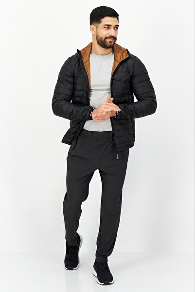 Replay Men Hooded Solid Long Sleeve Quilted Jacket, Black