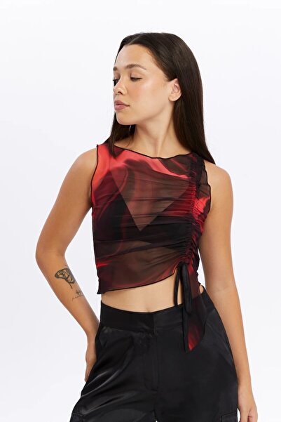 Nineteen Brand Transparan Büzgülü Tül Bluz