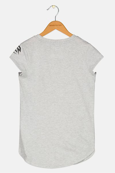Nike 3Brand by Russell Wilson بلوزة رياضية للبنات الصغار، مجموعة رمادية