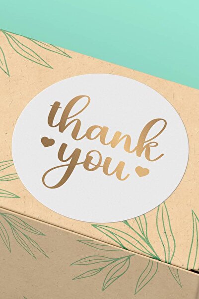 Basic Sense 4x4cm - 45 Adet - Thank You Sticker Teşekkürler Etiketi Ambalaj K...