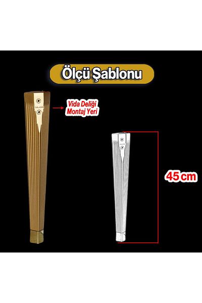 Badem10 Picioare Masa de Cafea 45cm Elite Plastic Aur Culoare Aur Picioare Mobila Picioare pentru Masa de Sufragerie Bucatarie Nesting 4buc
