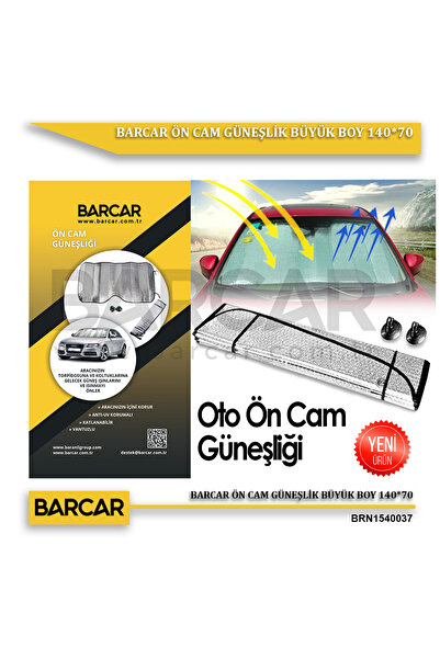 BARCAR مظلة شمسية كبيرة الحجم - 140*70، تصميم الزجاج الأمامي