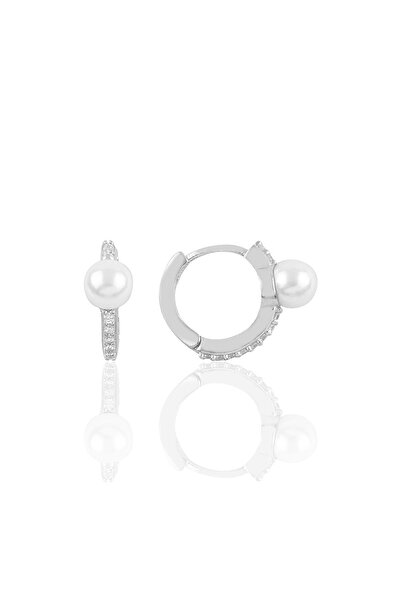Söğütlü Silver Gümüş Rodyumlu Inci Ve Zirkon Taşlı Halka Küpe Sgtl10872rodaj
