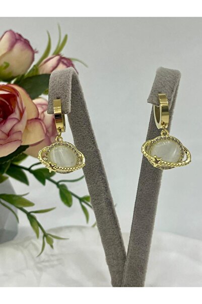 stainless steell أقراط نوبل أنيقة على شكل كوكب ذهبي