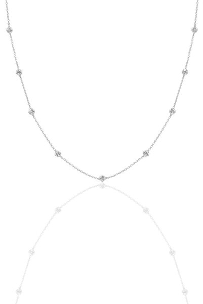 Söğütlü Silver Gümüş rodyumlu zirkon sıra taşlı kolye SGTL12409RODAJ