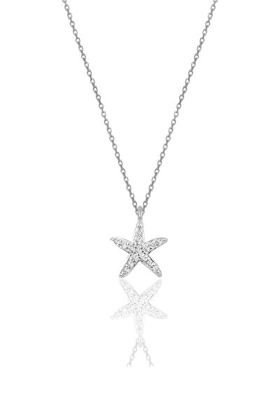 Söğütlü Silver Gümüş Rodyumlu Zirkon Taşlı Deniz Yıldızı Kolye Sgtl11442rodaj
