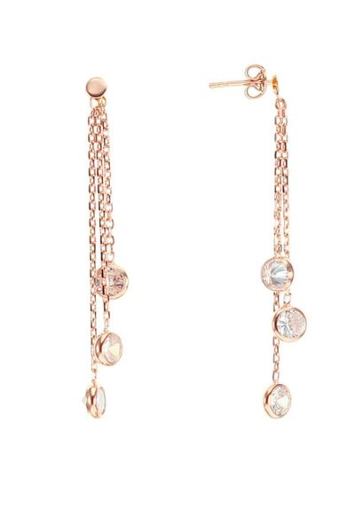 Söğütlü Silver Gümüş Rose Taşlı Küpe Sgtl8548