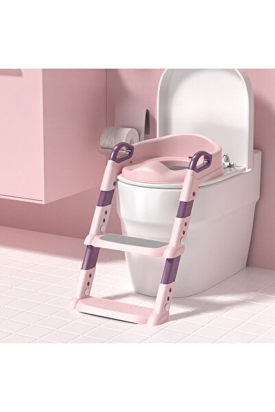 DEKOHOP Çocuk Merdivenli Klozet Adaptörü Yükseklik Ayarlı Pratik Tuvalet Eğit...