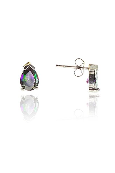 Söğütlü Silver Kadın Gümüş Mistik Taşlı Mini Damla Küpe Sgtl9164