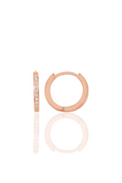 Söğütlü Silver Gümüş Rose 14 Mm Yeni Tamtur Halka Küpe Sgtl10882rose
